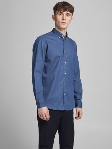 Skjorta - JPRBLALOGO STRETCH DENIM SHIRT