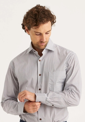 Skjorta - Skjorta brun småmönster