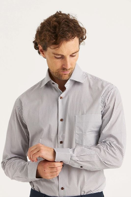 Skjorta - Skjorta brun småmönster