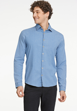 Skjorta - Soft indigo stretch shirt