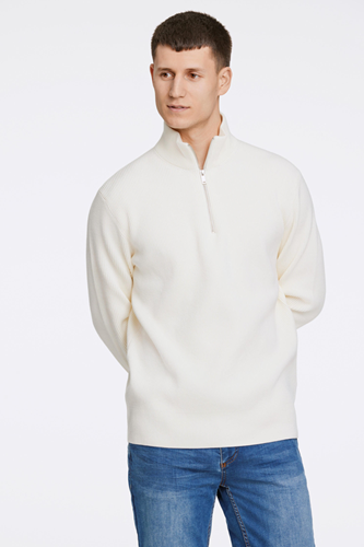 Tröja - Half zip rib knit