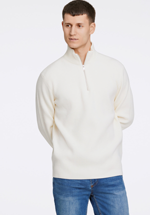 Tröja - Half zip rib knit
