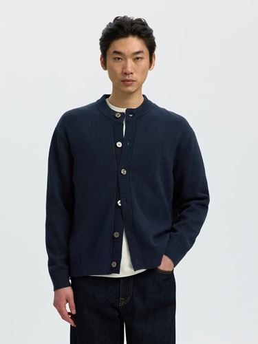 Kofta - SLMBRAUN LS KNIT O-NECK CARDIGAN