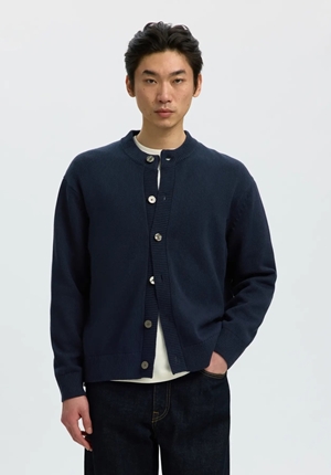Kofta - SLMBRAUN LS KNIT O-NECK CARDIGAN