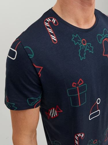 T-shirt - JORCHRISTMAS AOP TEE SS CREW NECK XMAS