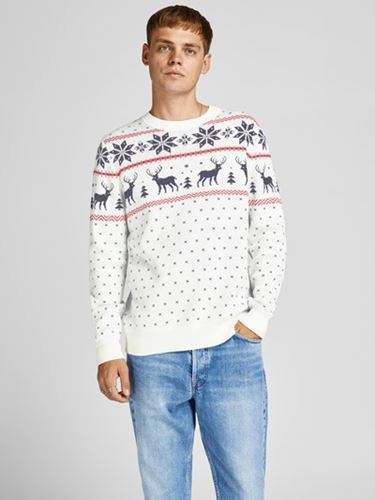 Tröja - JORSNOWFLAKE KNIT CREW NECK