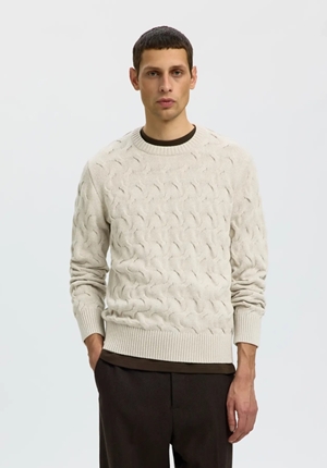 Tröja - SLMCARLOS LS CABLE CREW NECK