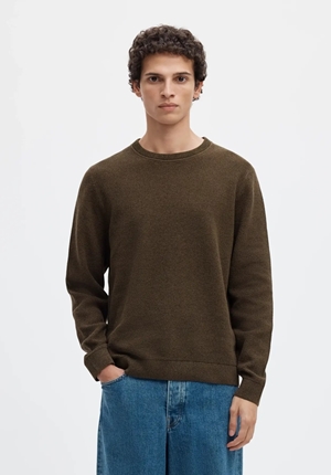 Tröja - SLHROSS LS KNIT STRUCTURE CREW NECK