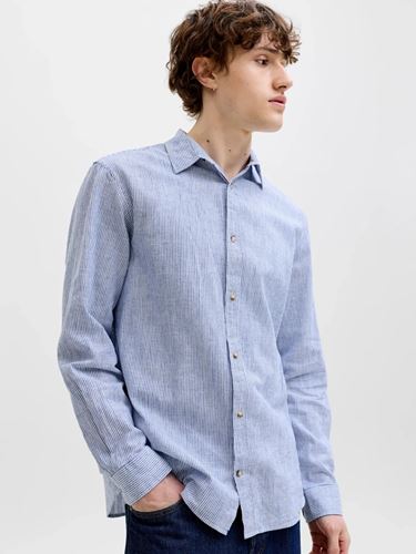 Skjorta - JJESUMMER LINEN BLEND SHIRT L/S